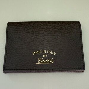 Gucci Brown (Pink Interior) Leather Card Holder